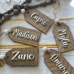 Personalized Stocking, Tree and Gift Tags .